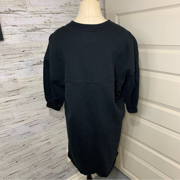 Everlane Sweater Dress Sz XS Black Jersey Organic Cotton 1/2 Sleeve Minimalist - Picture 6 of 11